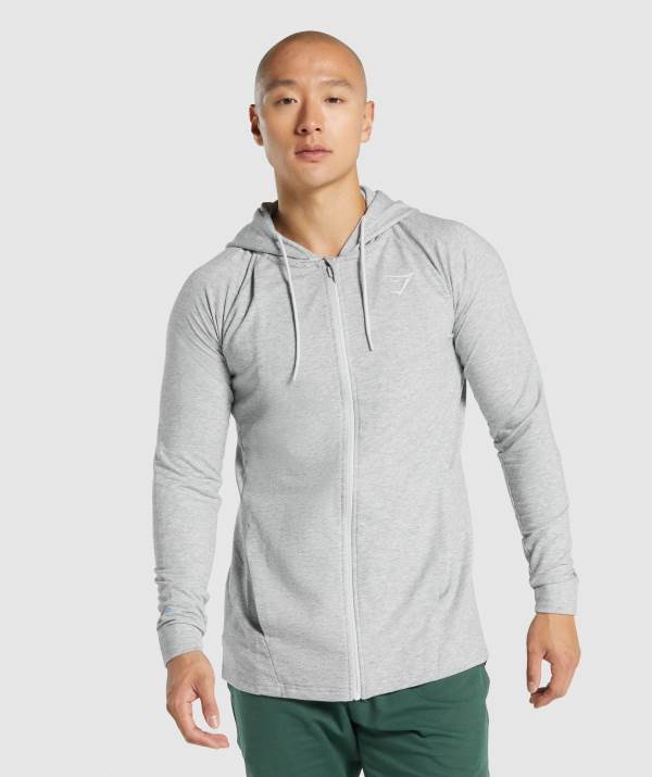Panske Mikiny S Kapucňou Gymshark Critical 2.0 Zip Up Svetlo Siva | WF2931408